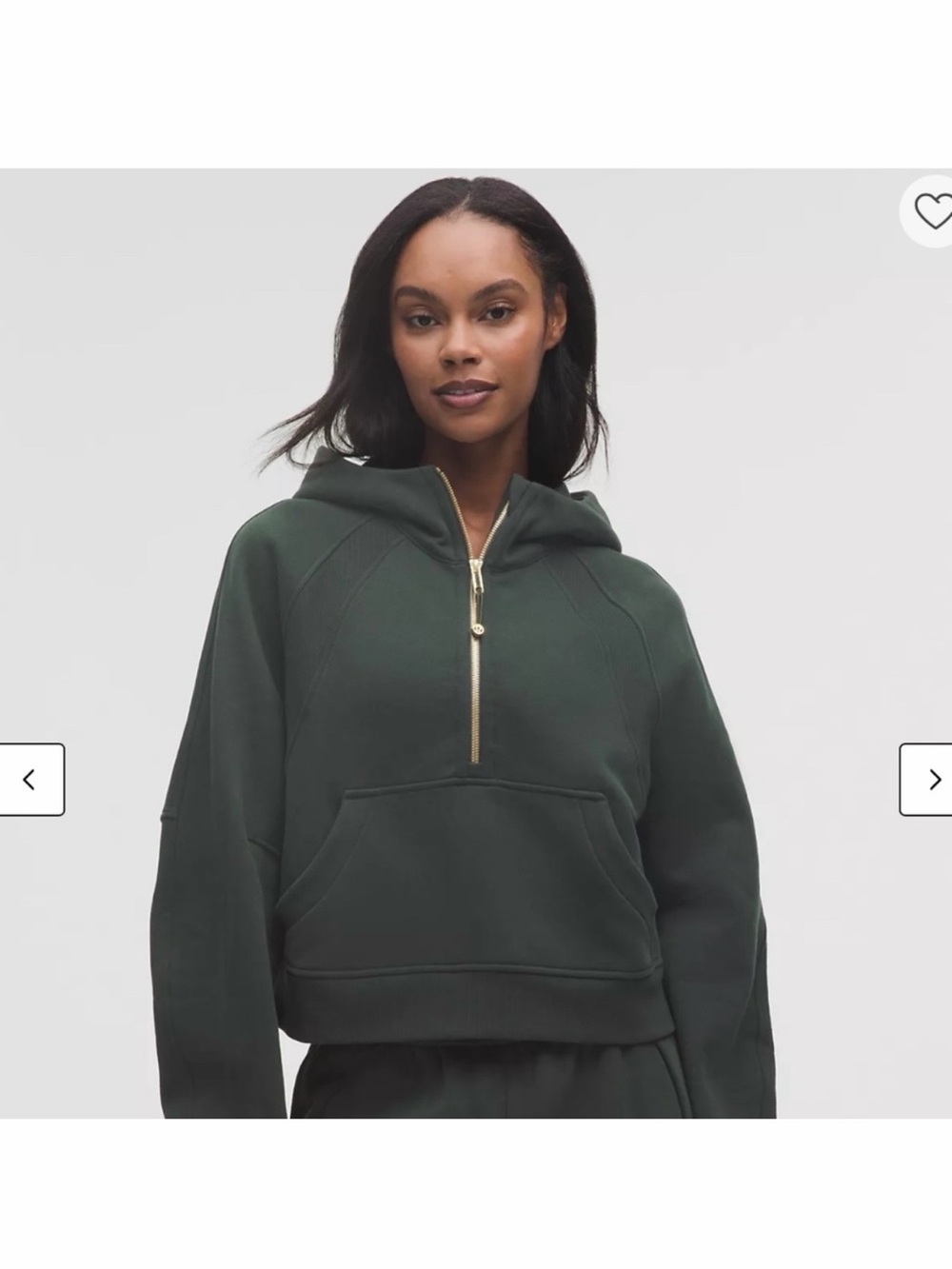 Lululemon Scuba Dark Green Half-Zip Hooded Pullover